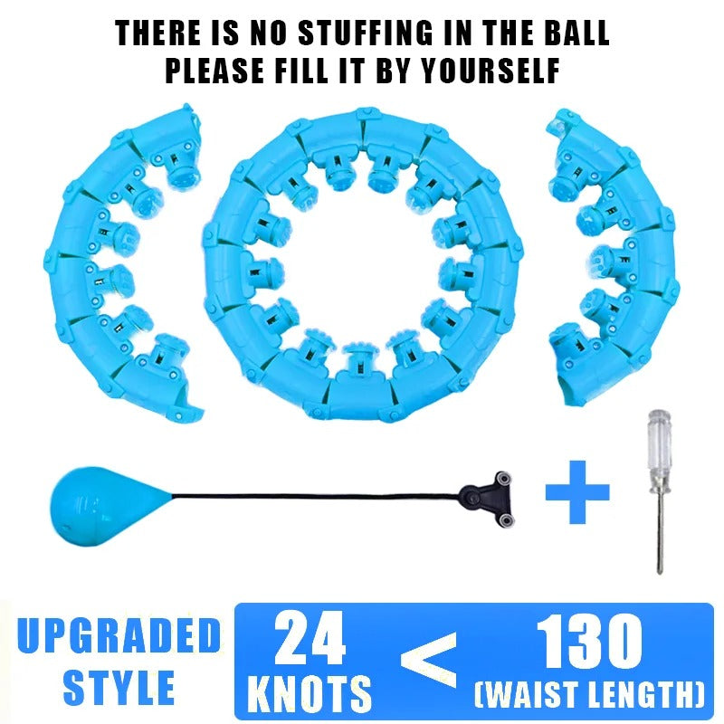 Weighted Exercise Hula Hoop for Weight Loss, Adjustable 22-Piece Design