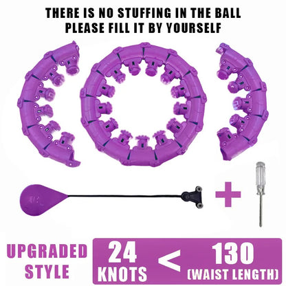 Weighted Exercise Hula Hoop for Weight Loss, Adjustable 22-Piece Design