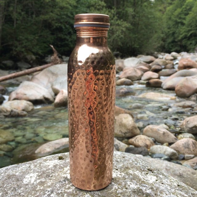 Copper Aura Luxe Hammered Copper Bottle