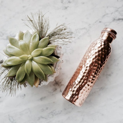 Copper Aura Luxe Hammered Copper Bottle