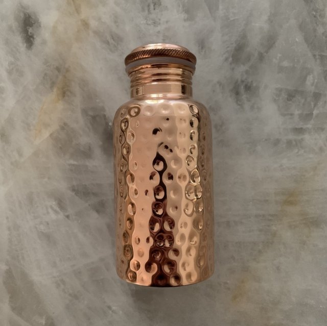 Copper Aura Luxe Hammered Copper Bottle
