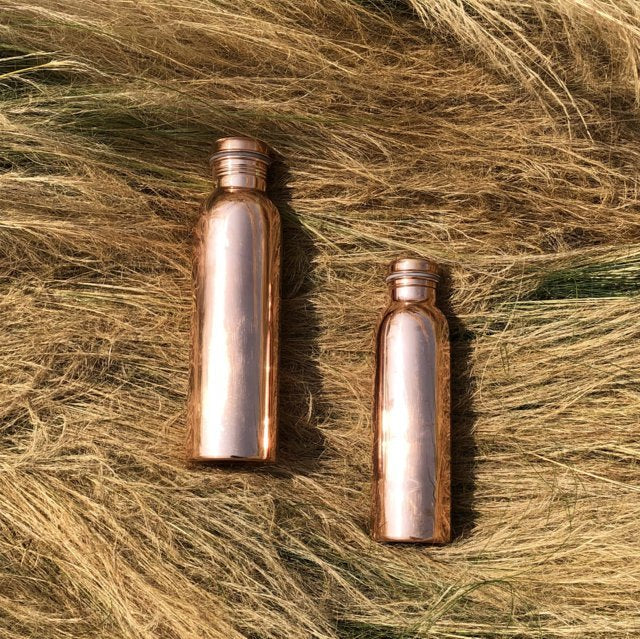 Copper Aura – Pure Polished Copper Water Bottle