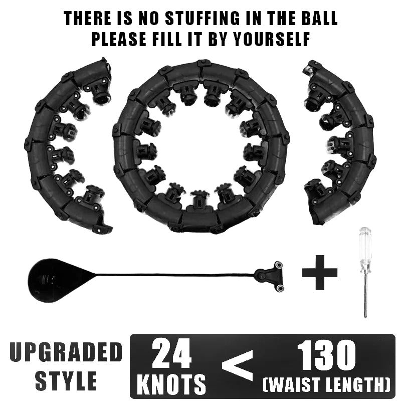 Weighted Exercise Hula Hoop for Weight Loss, Adjustable 22-Piece Design